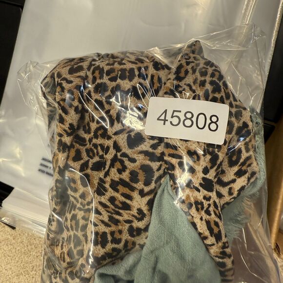 Jodifl T-Shirt Women L Large Gray Animal Print Short Sleeve Linen Round Neck - Picture 7 of 7